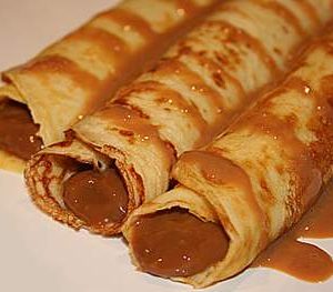 Como hacer panqueques rellenos de manjar